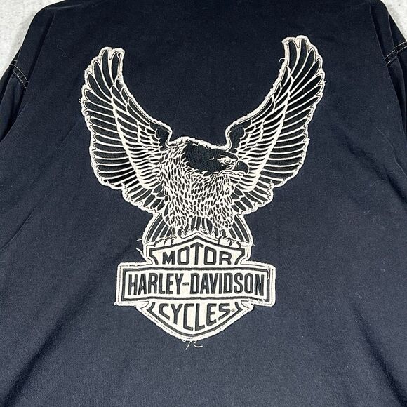 HARLEY DAVIDSON Classic Eagle EMBROIDERED Garage Shirt Men’s 2XL Long Sleeve - Picture 2 of 14